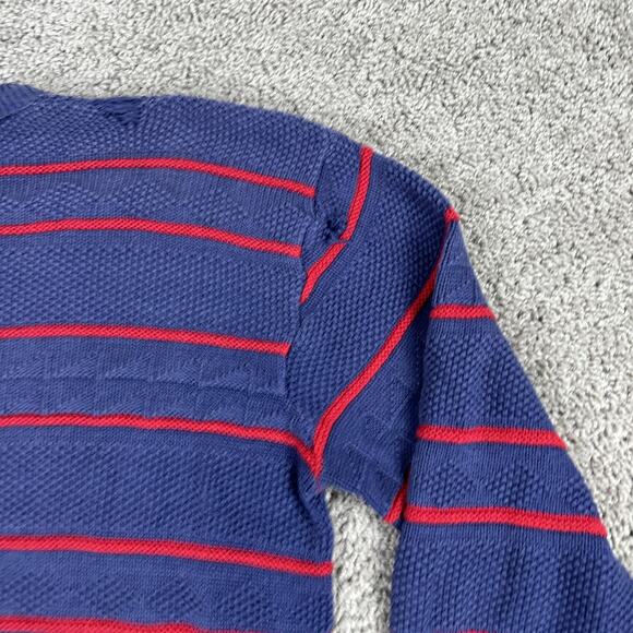 Bar Harbor Knits Sweater Mens XL Blue Red Striped Cotton Crewneck Made in USA - Picture 7 of 11